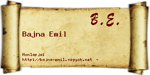 Bajna Emil névjegykártya